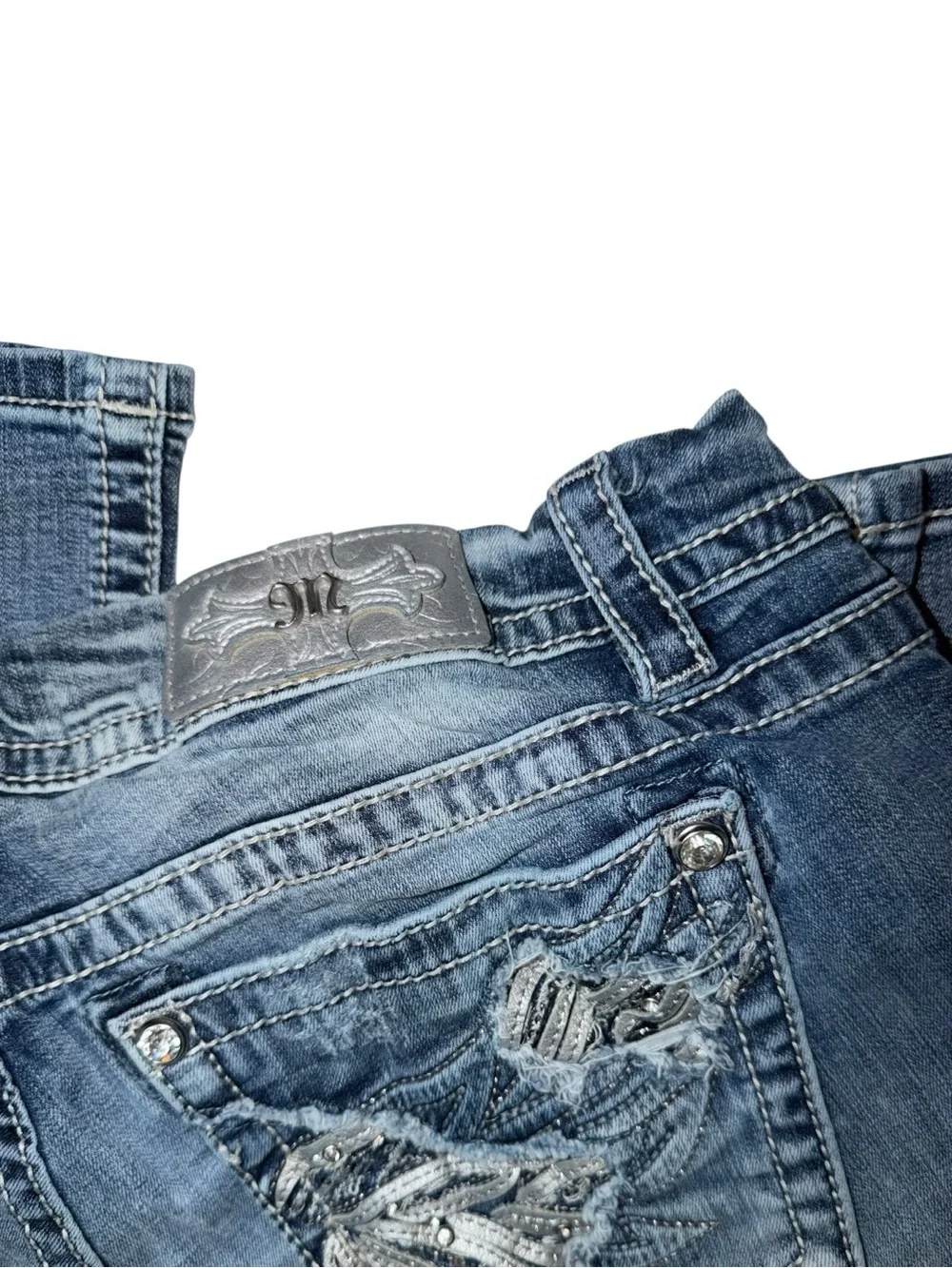 Miss Me Medium Blue Boot Cut Stretch Jeans